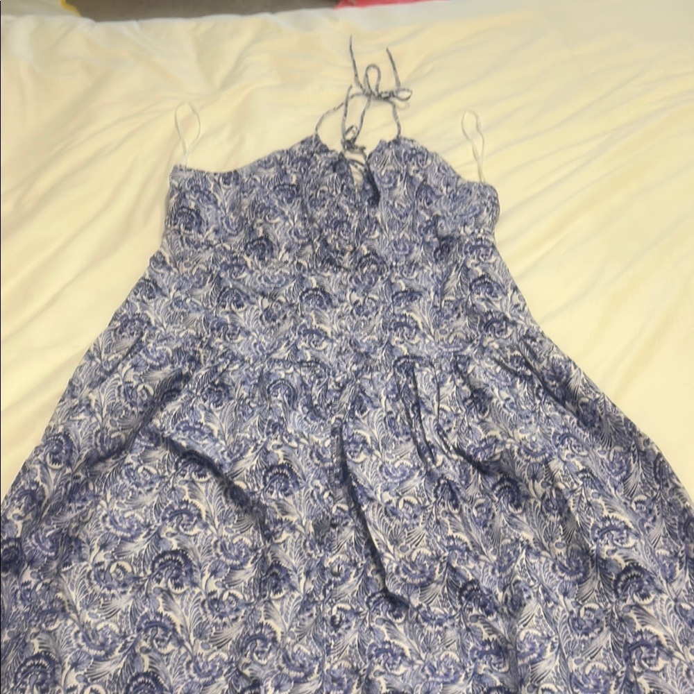J. Crew Blue and White Patterned Dress